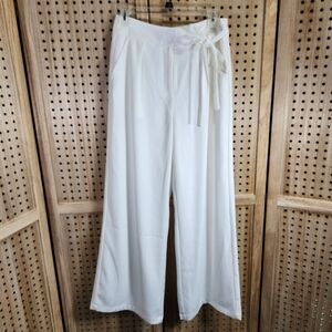 Lulu's Solid Ivory Wide Leg Paperbag Pants‎ Size Medium